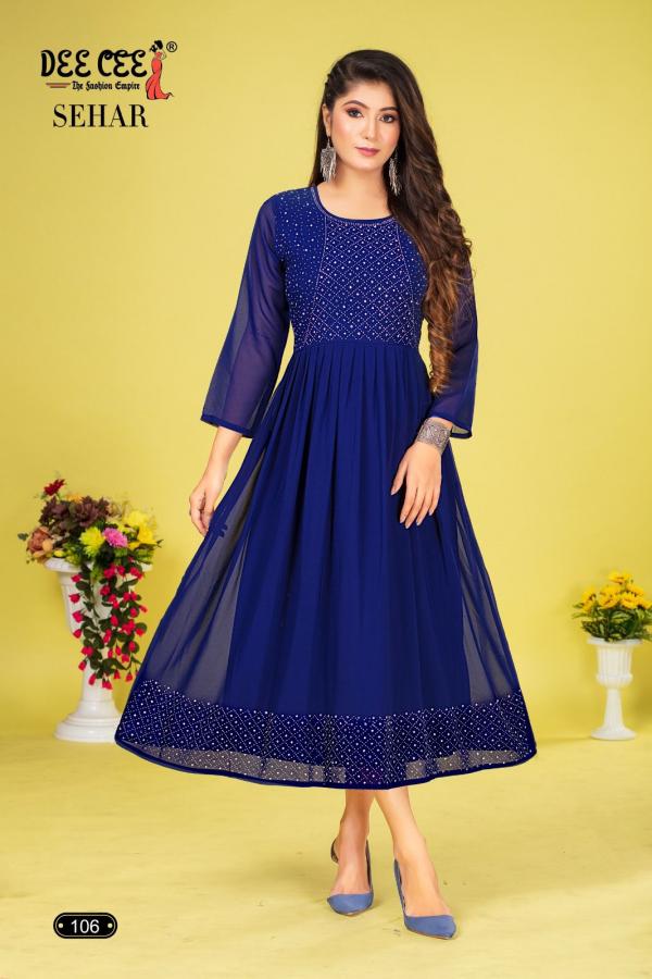 Deecee Sehar Georgette Plan Long Kurti Collection